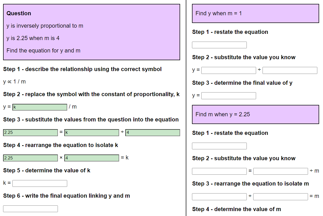 Inverse proportion screenshot