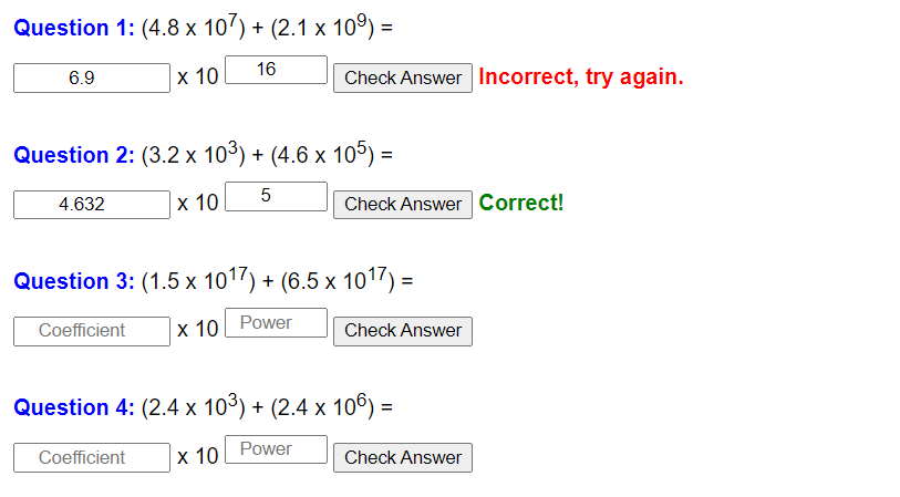 Standard form addition worksheet