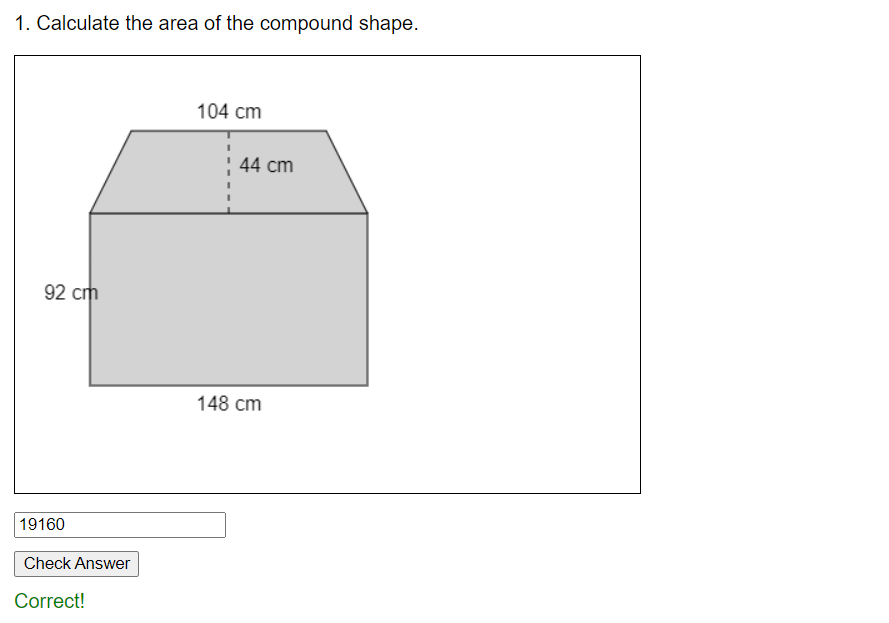 Compound area worksheet