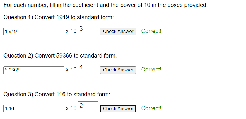 Convert large numbers to standard form worksheet