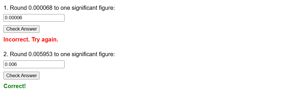 Rounding small numbers to one significant figure worksheet