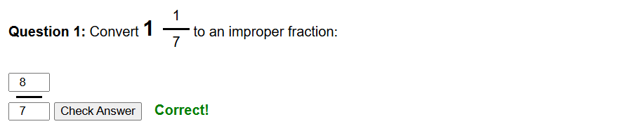 Mixed numbers to improper fractions worksheet