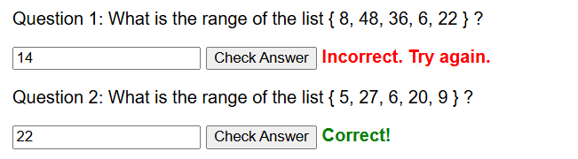 Calculating the range worksheet