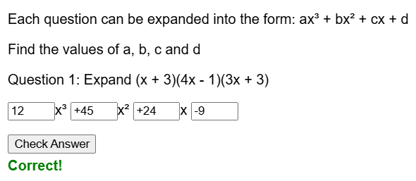 Expanding triple brackets worksheet