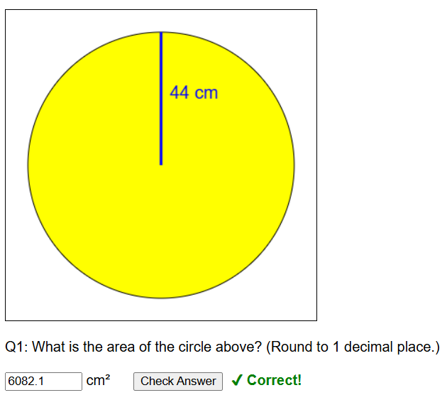 Area of a circle worksheet