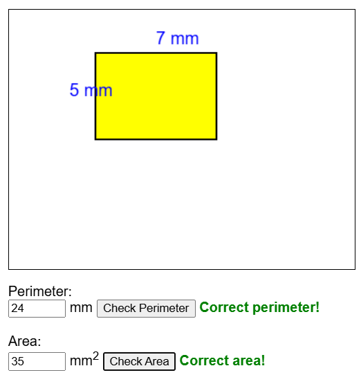 Perimeter and area of rectangles worksheet