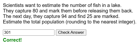 Capture recapture worksheet